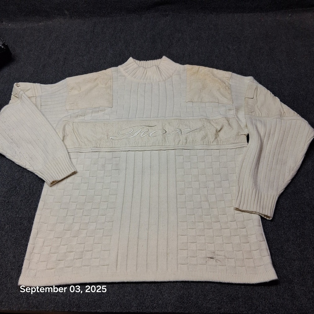 VTG Y2K 90s Platinum Life‎ Bare Fox Biggie Sweater Size 3XL White